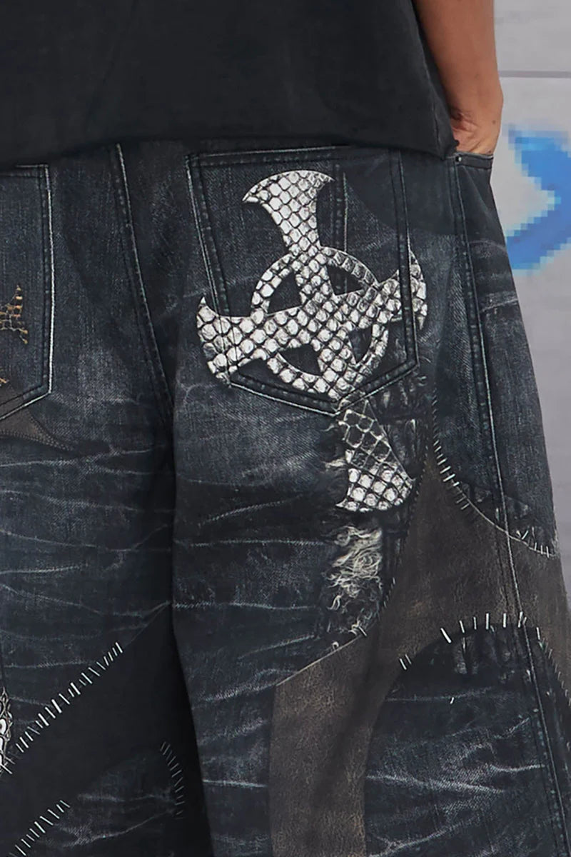 CROC CROSS BERMUDA DENIM SHORTS