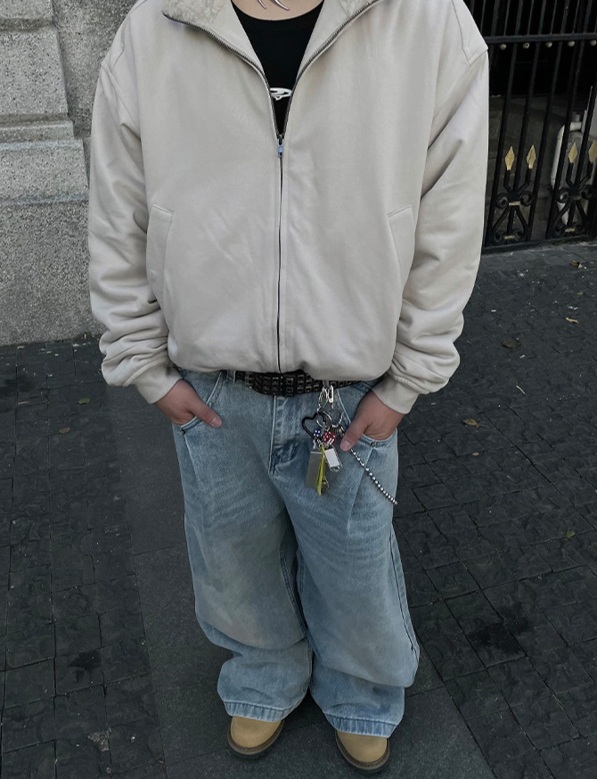 VELVET STAND COLLAR JACKET