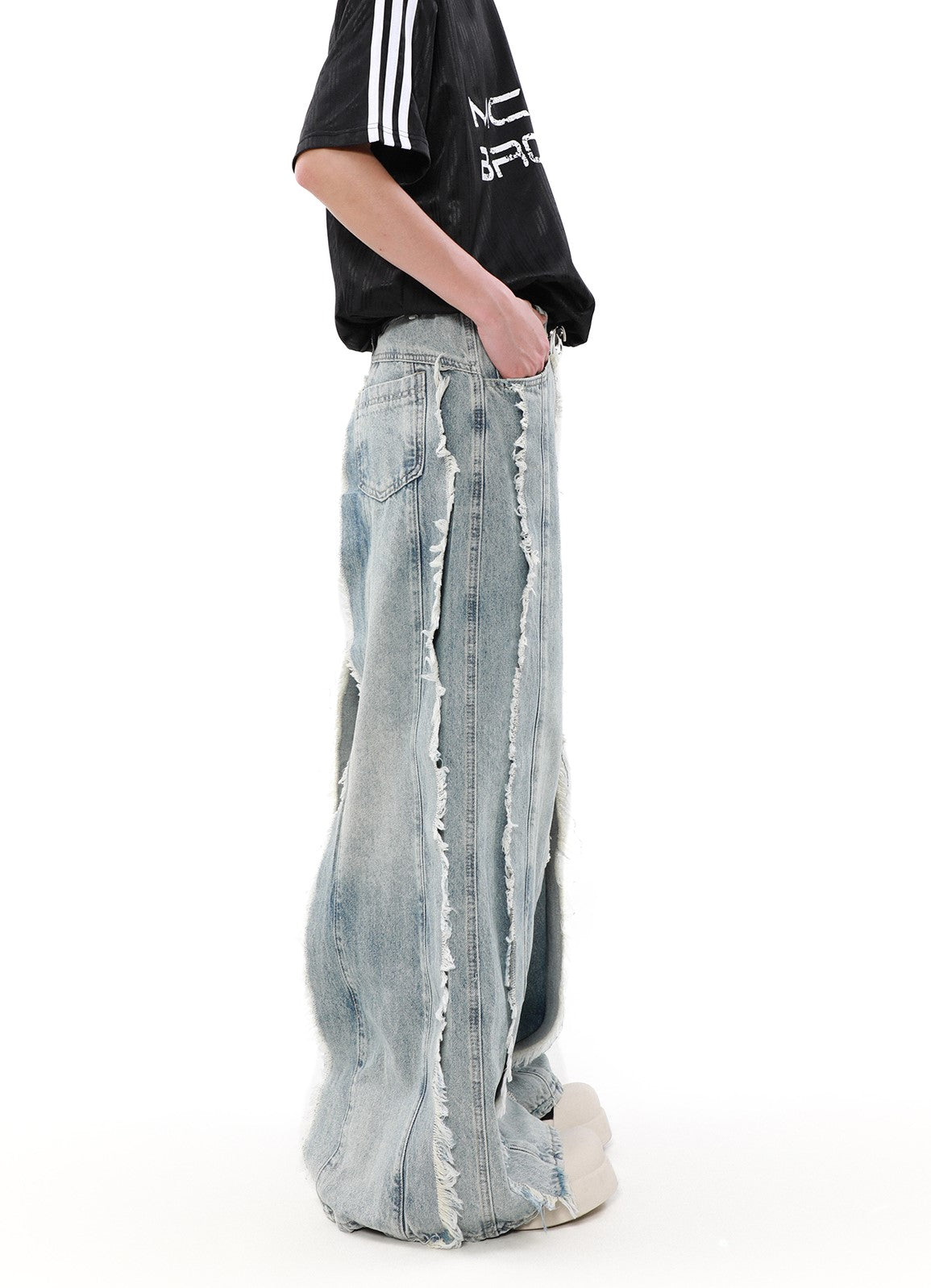 SILK WIDED SLACKS DENIM