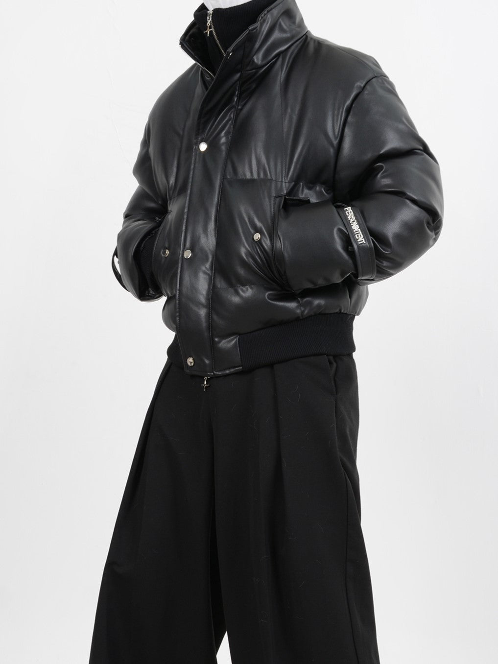 LEATHER DOUBLE PUFFER JACKET