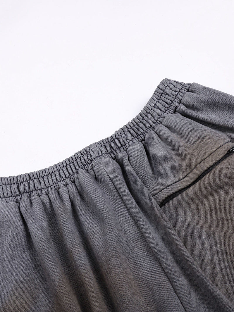 DISTRESSED CRINKED BAGGY SWEATPANTS