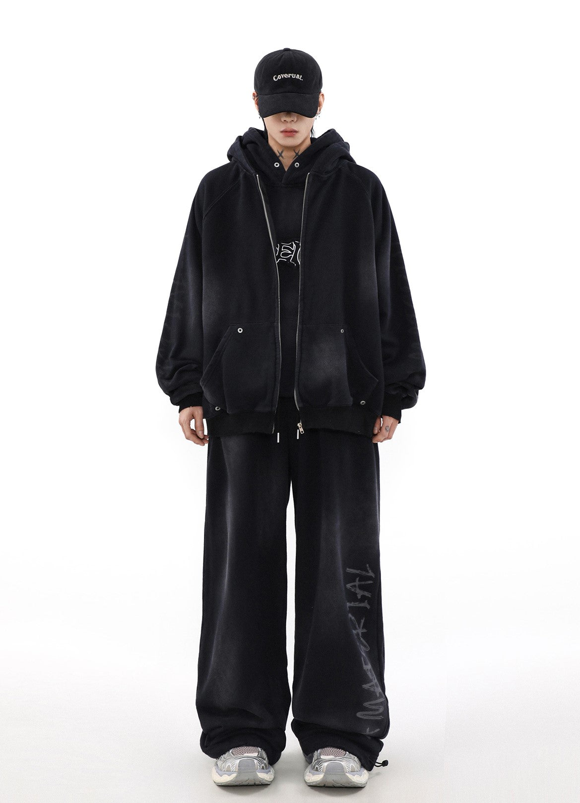 ACID WASHED ZIP HOODIE