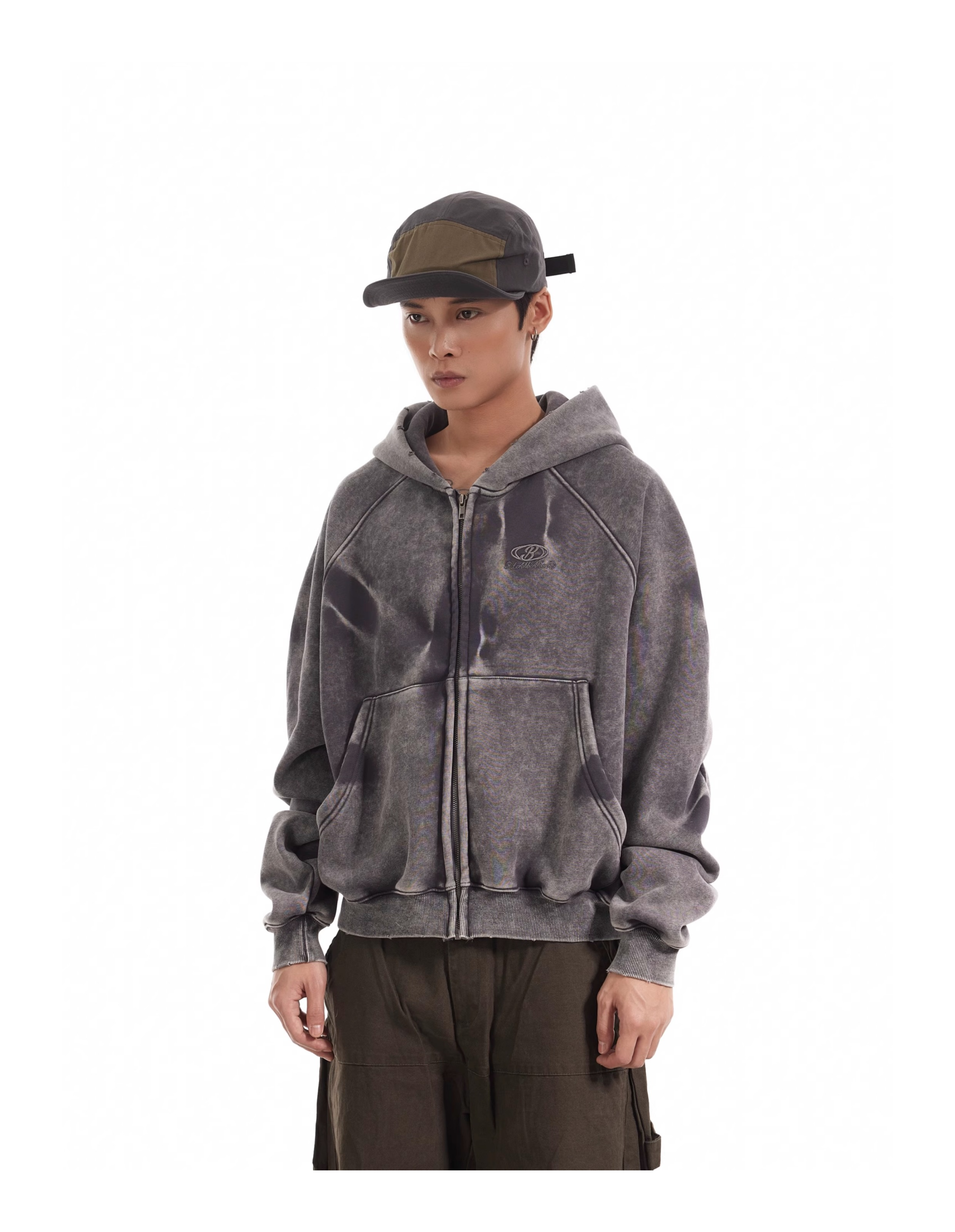 HEAVY WASHED ZIP HOODIE