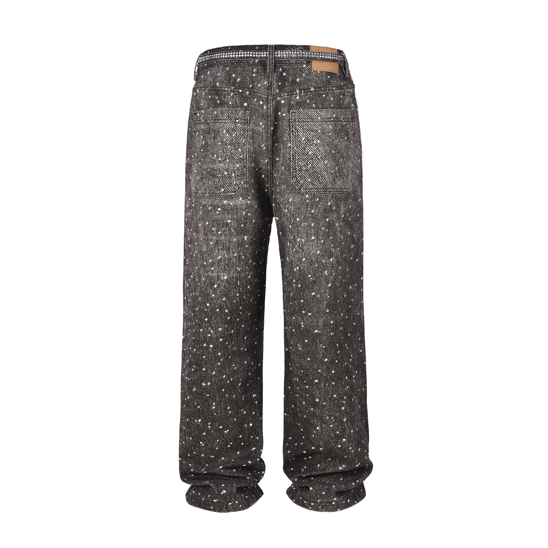 RHINESTONES DENIM PANTS