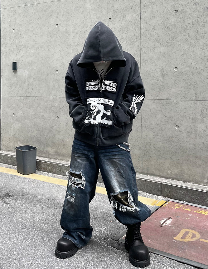 EVA RELIC DAMAGED HOODIE
