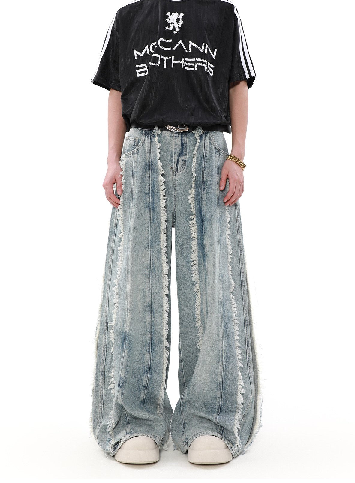 SILK WIDED SLACKS DENIM