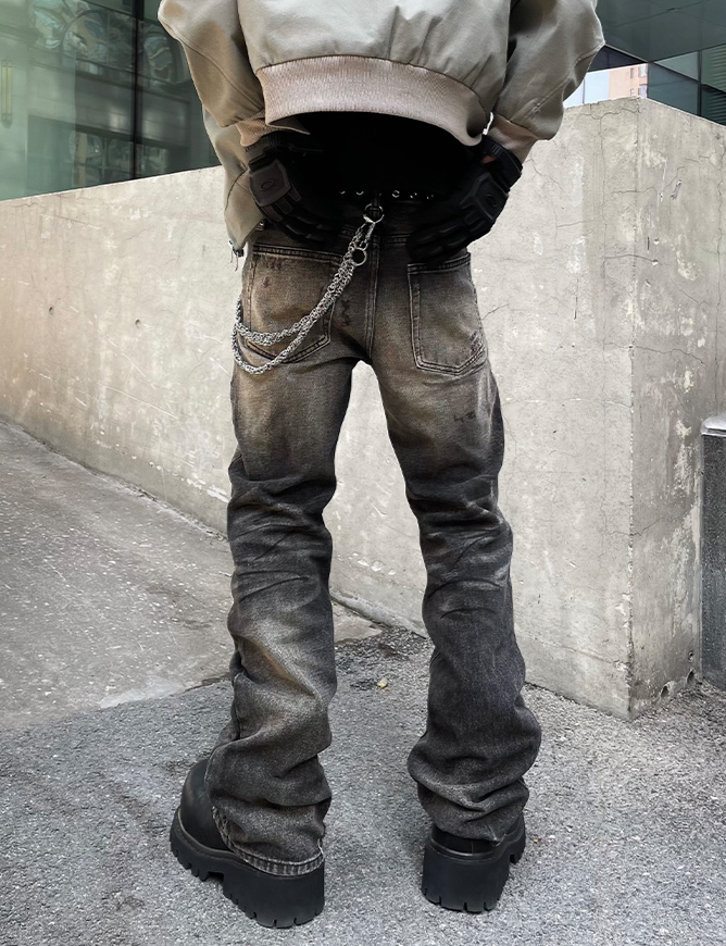 RUGGED DAMAGE DENIM PANTS