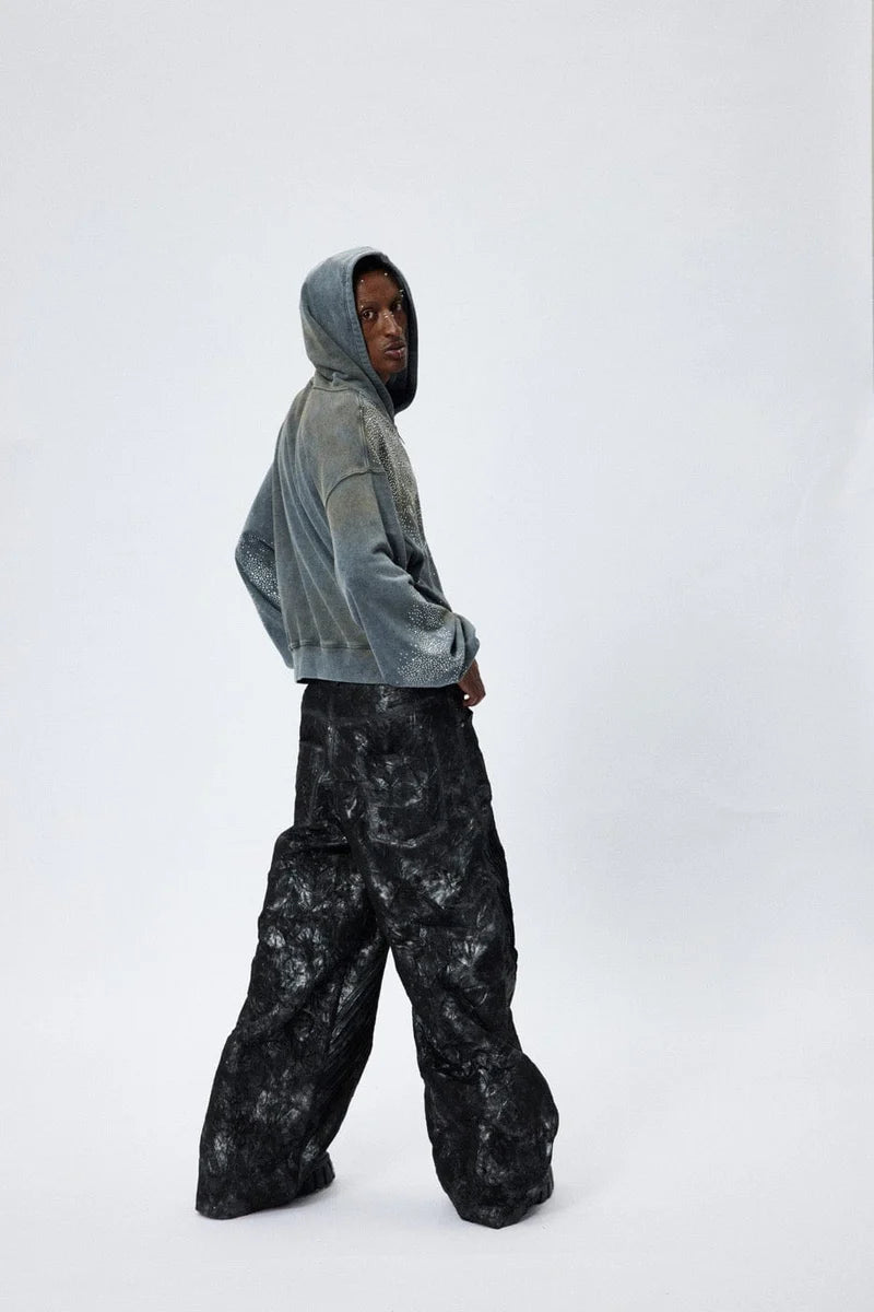 RHINESTONES ZIP-UP HOODIE