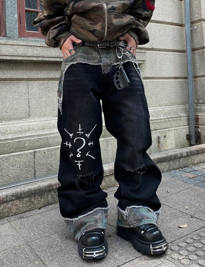 RAW FLAIR DENIM PANTS