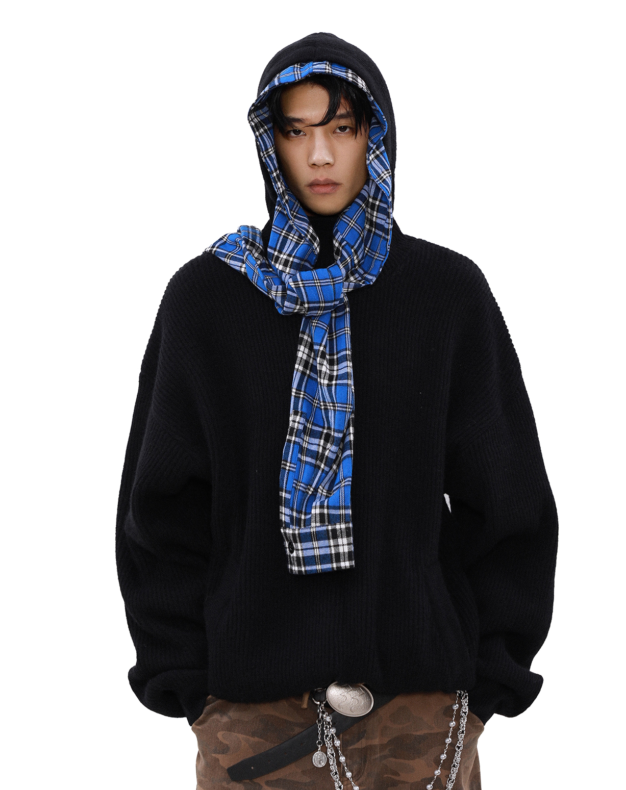 NOMAD DRAPE KNIT HOODIE