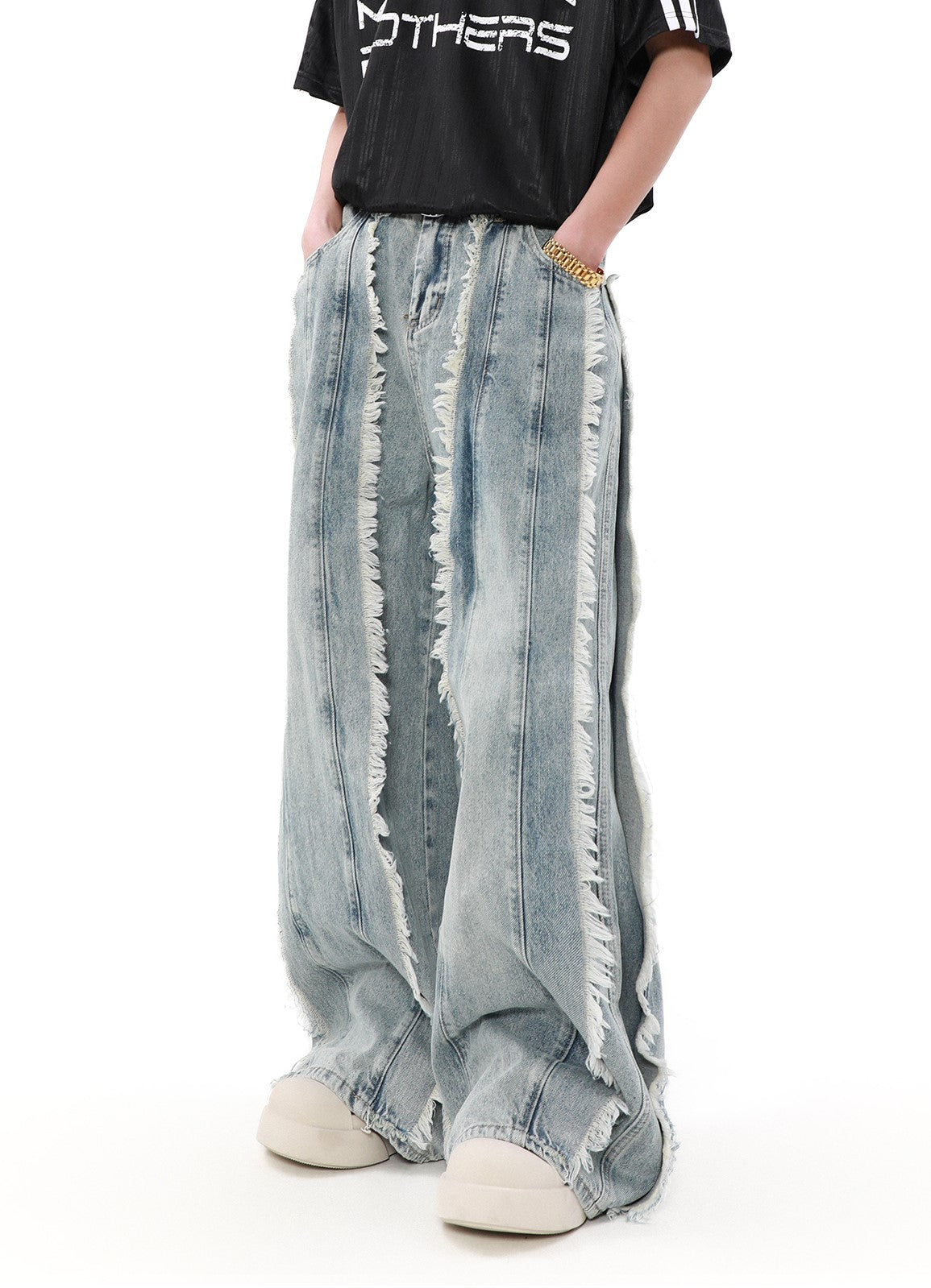 SILK WIDED SLACKS DENIM