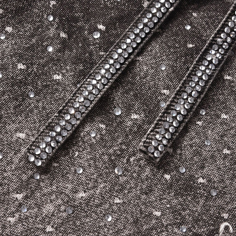 RHINESTONES DENIM PANTS