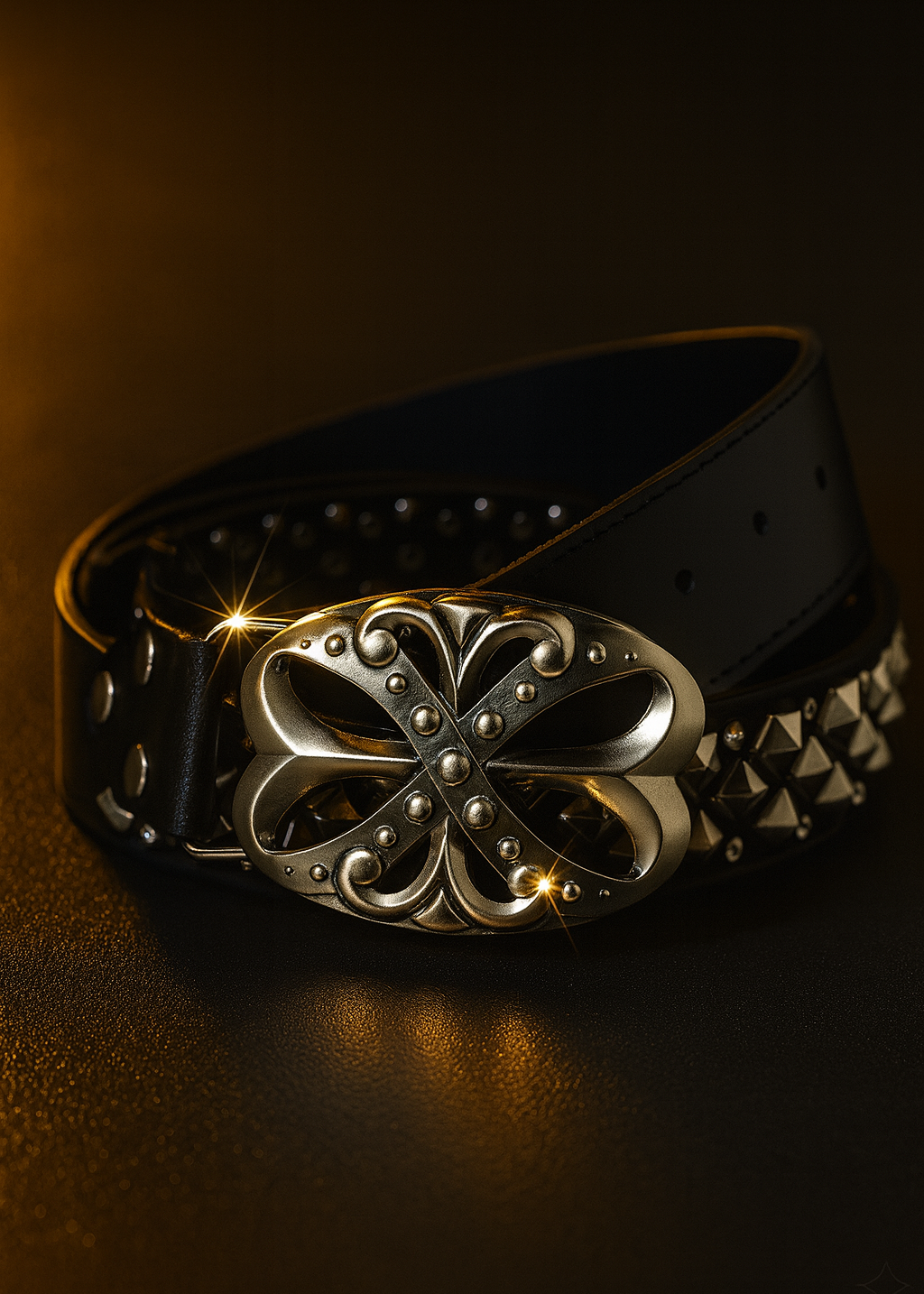 HIGHEND RHINESTONES BACKLE LEATHER BELT