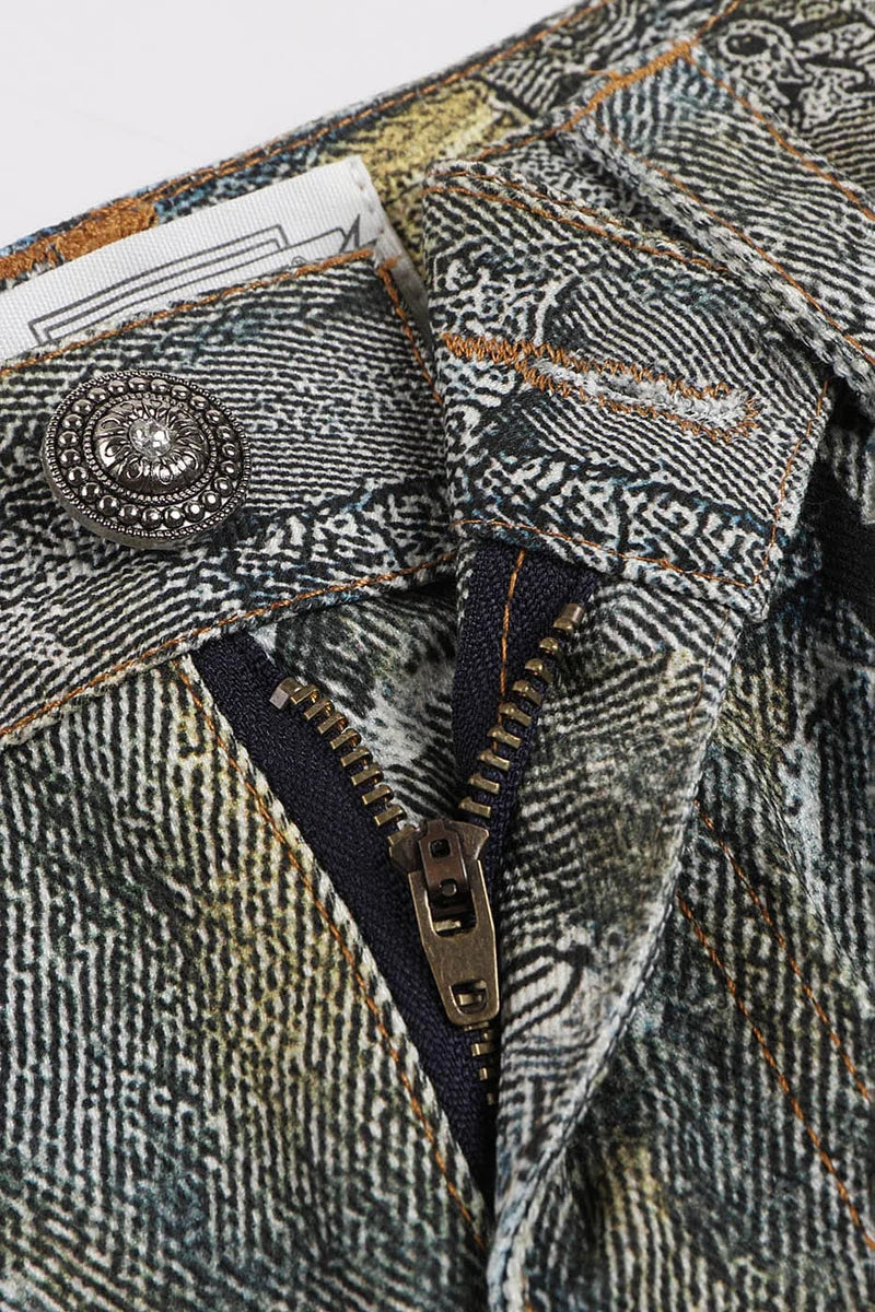 WRECKED CHAIN DENIM PANTS