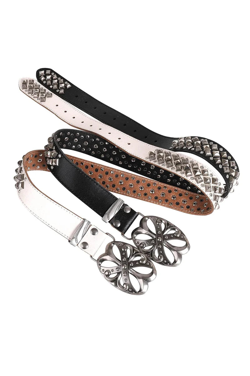 HIGHEND RHINESTONES BACKLE LEATHER BELT