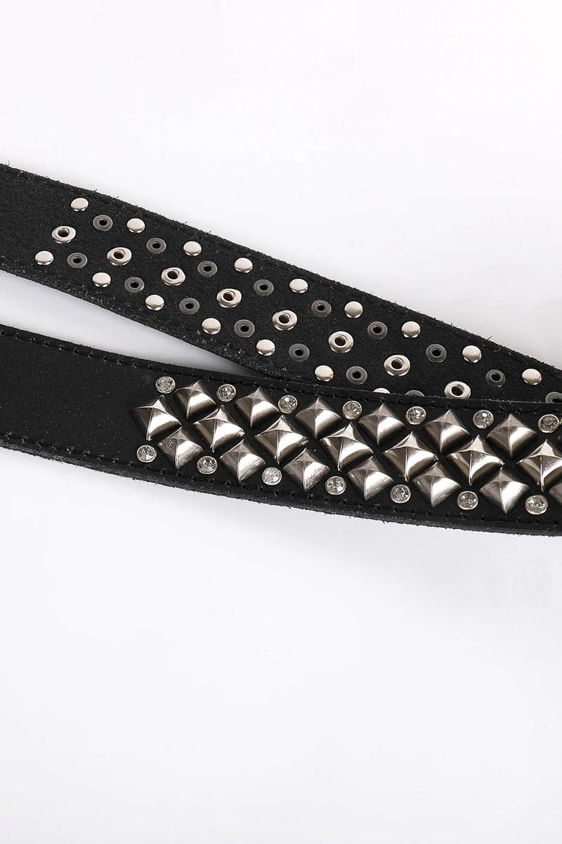 HIGHEND RHINESTONES BACKLE LEATHER BELT