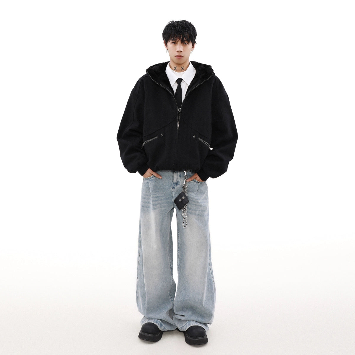 OVERSIZED BOMBER FUR JACKET