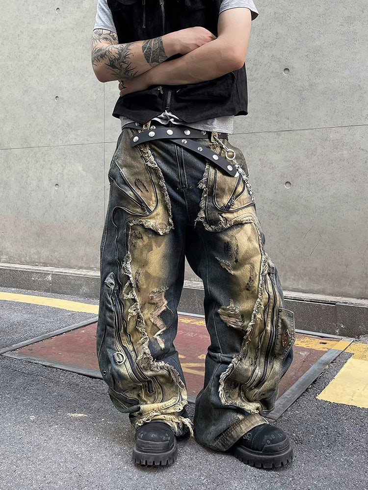 FERAL STRUCT BAGGY DENIM PANTS