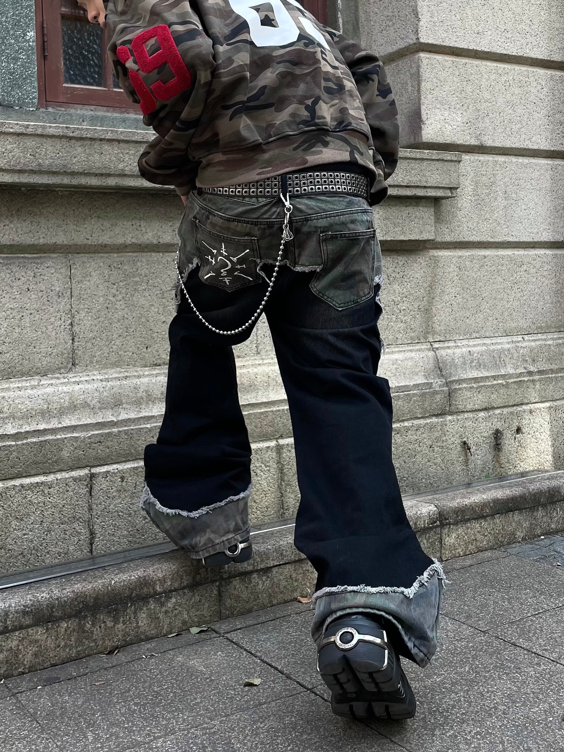 RAW FLAIR DENIM PANTS