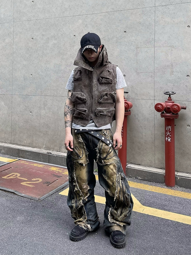 FERAL STRUCT BAGGY DENIM PANTS