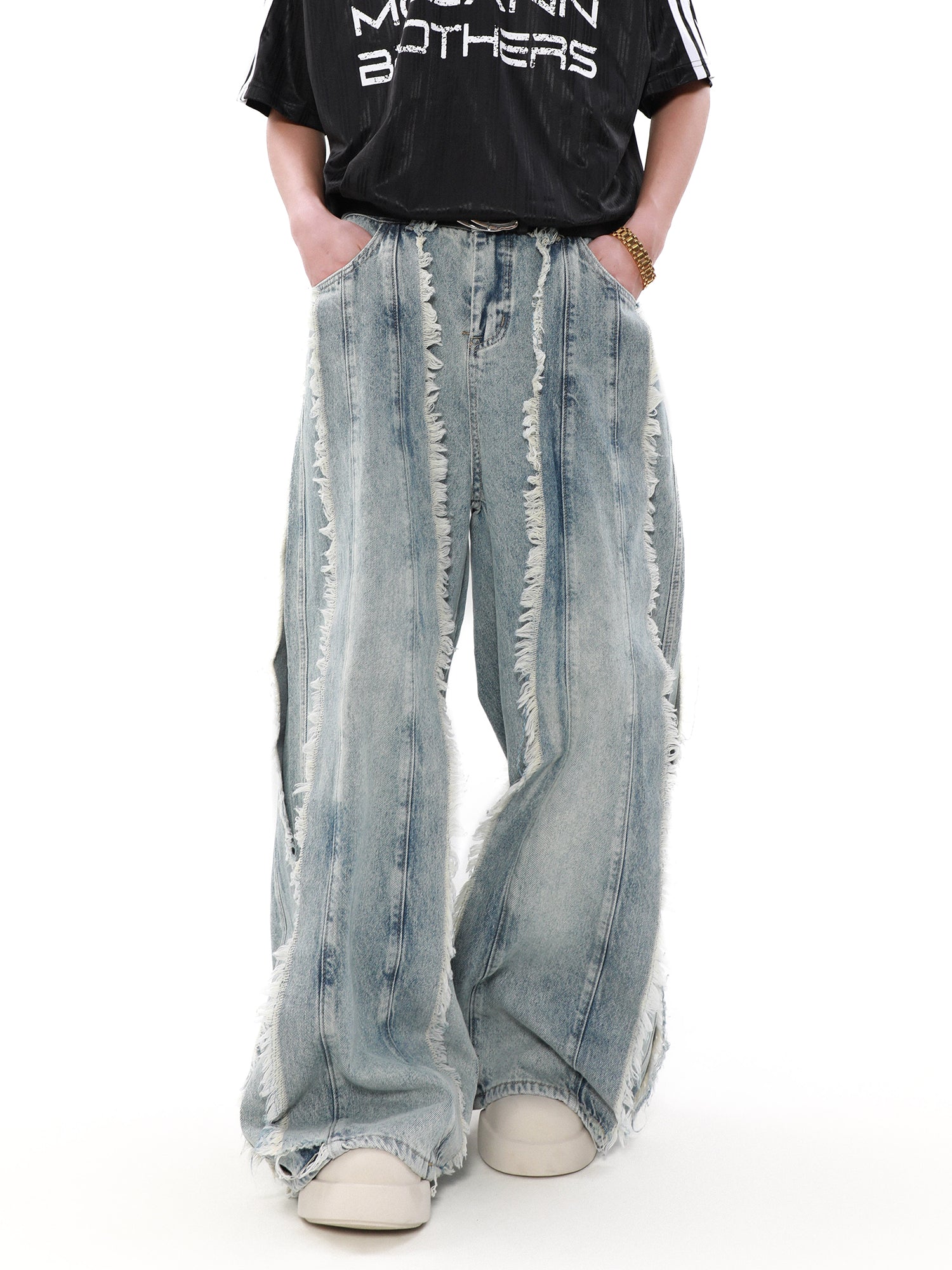 SILK WIDED SLACKS DENIM