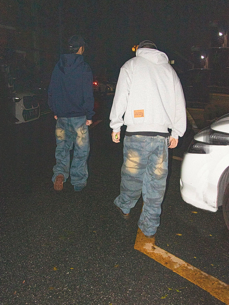 SMUDGE FADE BAGGY DENIM PANTS