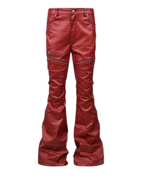 Obsidian Coated Zip Flare Denim
