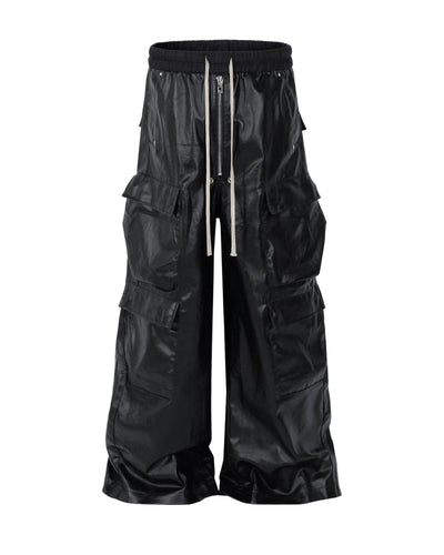 CARGO DESIGN CHIC LEATHER PANTS