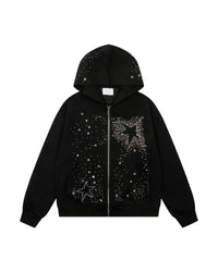 CRYSTAL STAR ZIP HOODIE