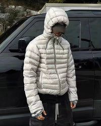 GLACIER HOODED CROPPED PUFFER