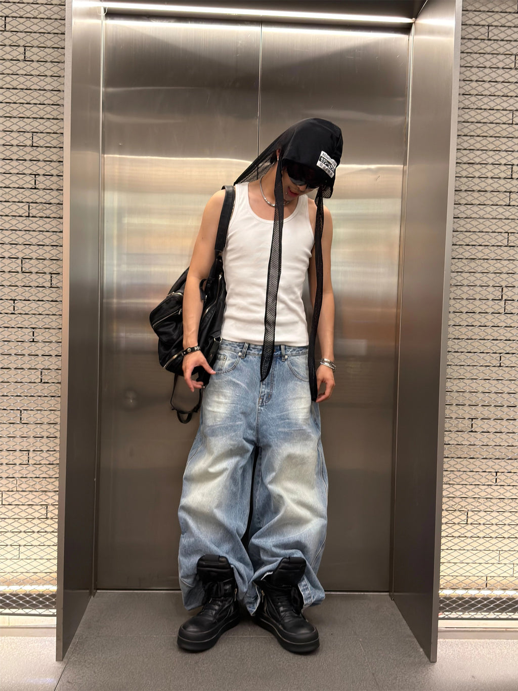 TOKYO DRAGON EMBROIDERY BAGGY DENIM