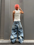 TOKYO DRAGON EMBROIDERY BAGGY DENIM