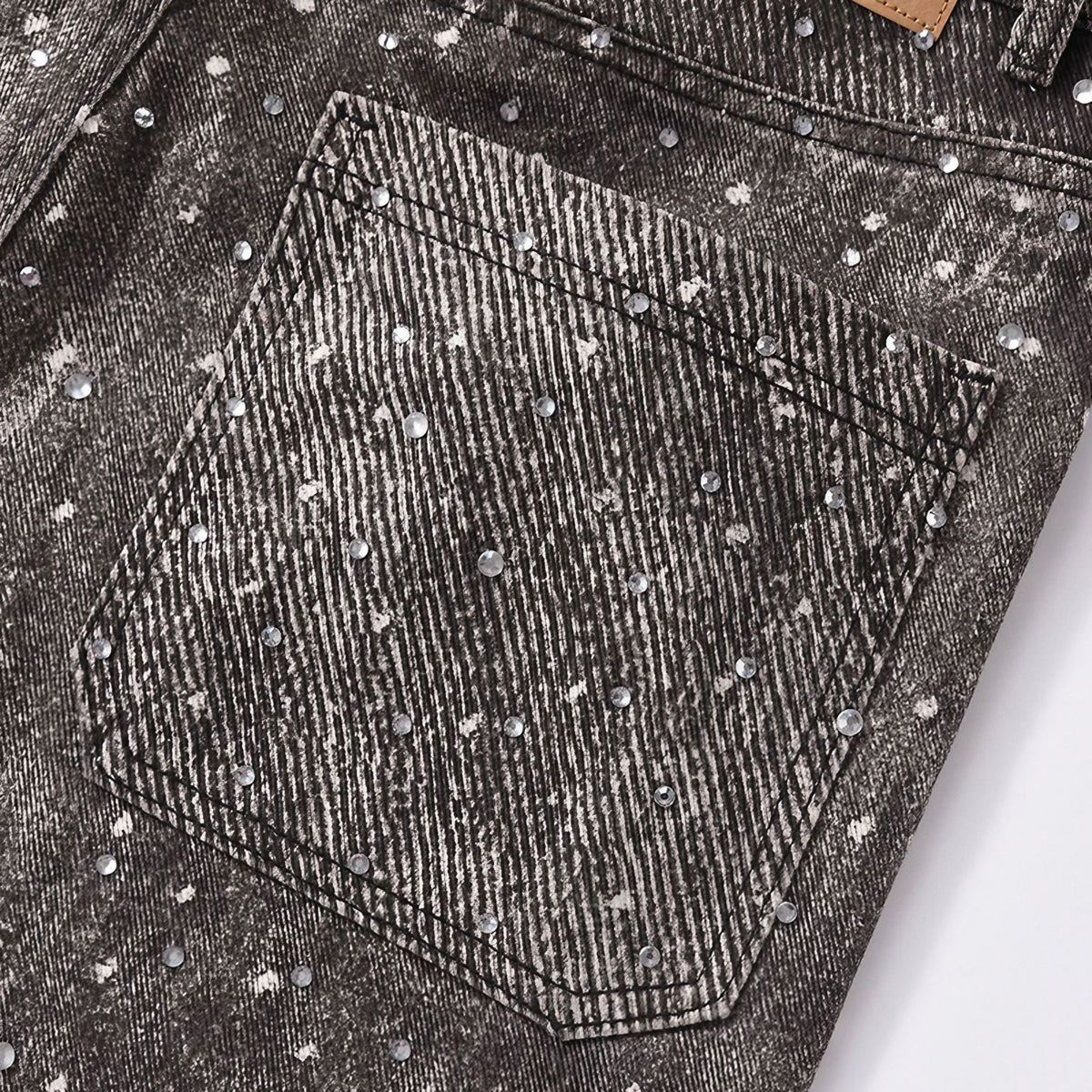 RHINESTONES DENIM PANTS