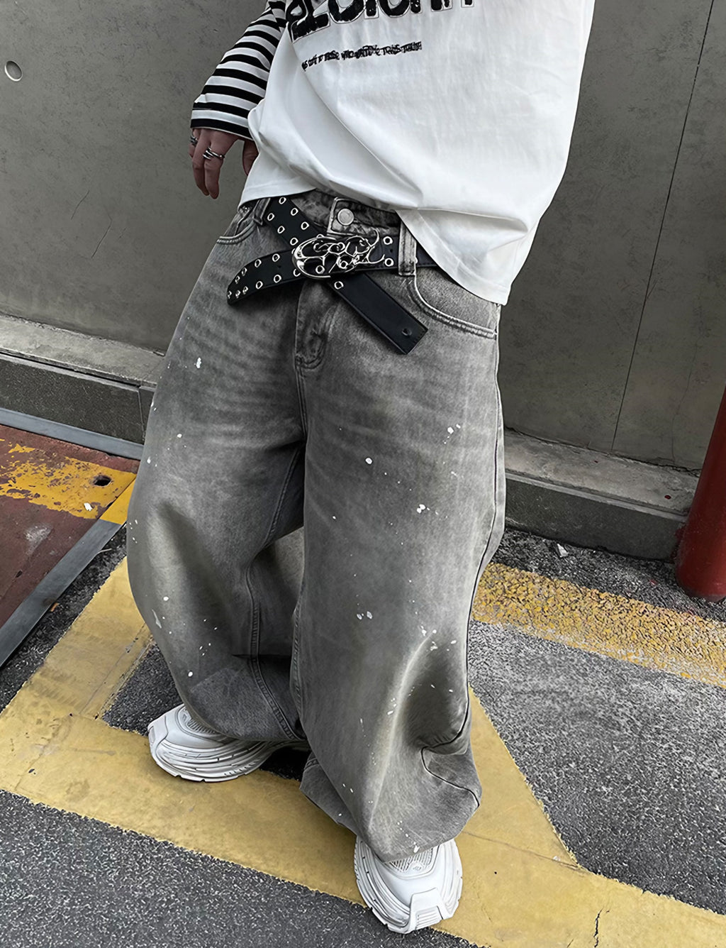 SPECKLE BAGGY DENIM