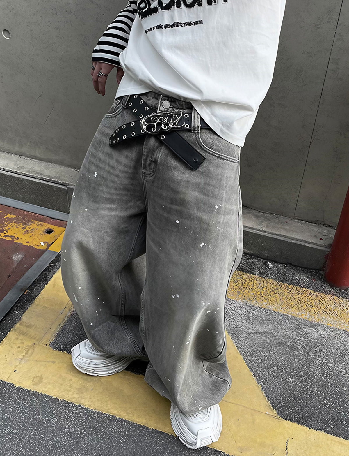 SPECKLE BAGGY DENIM