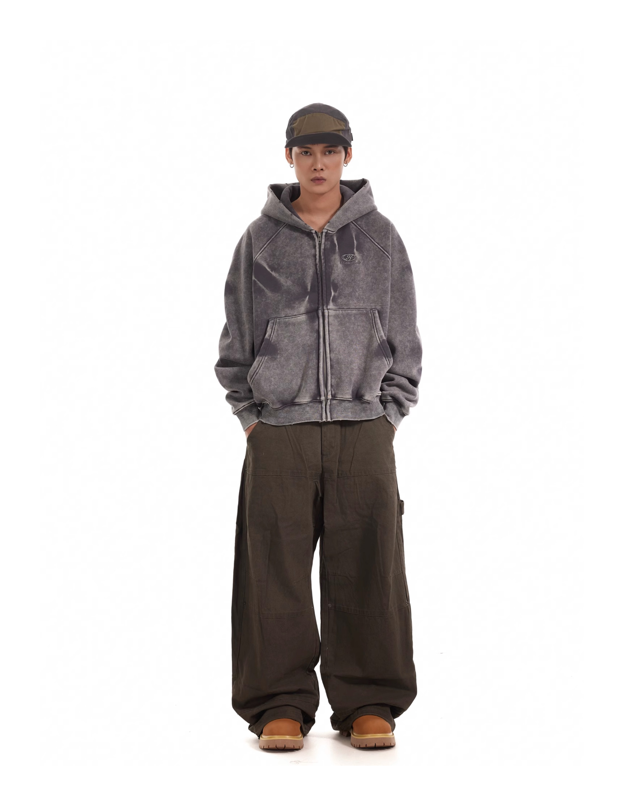 HEAVY WASHED ZIP HOODIE