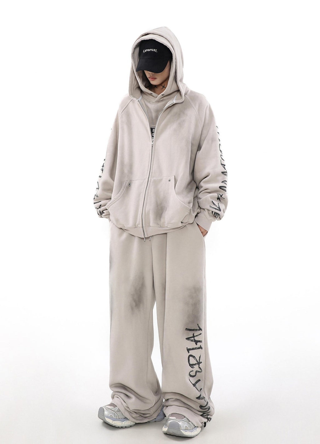 ACID WASHED ZIP HOODIE