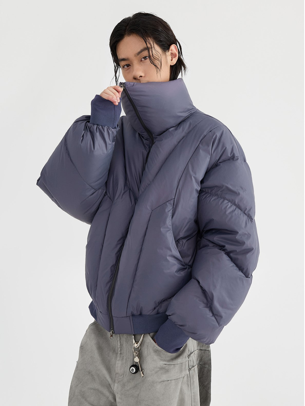 HIGH NECK CROPPED PUFFER JACKET