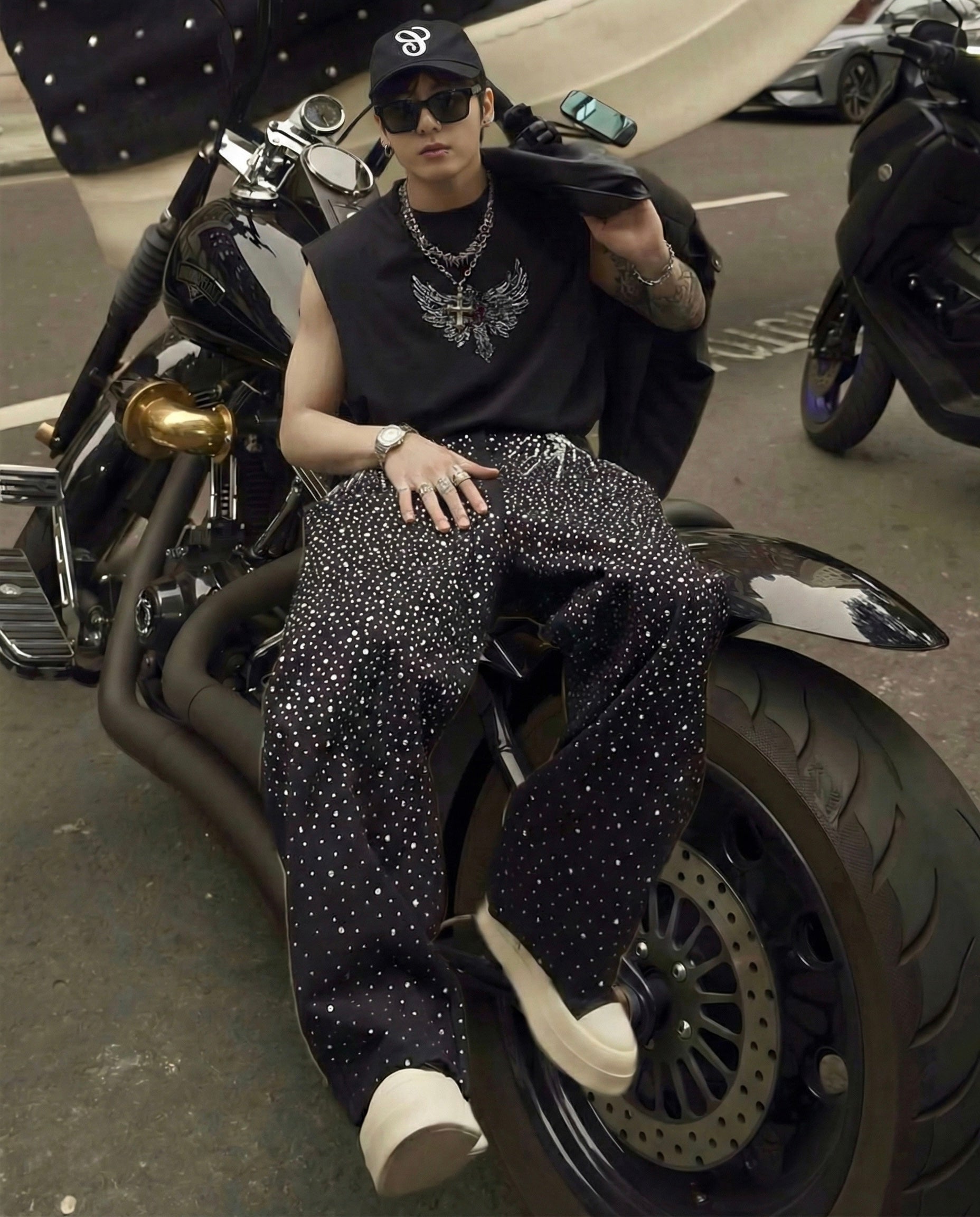 RADIANT RHINESTONE DENIM PANTS