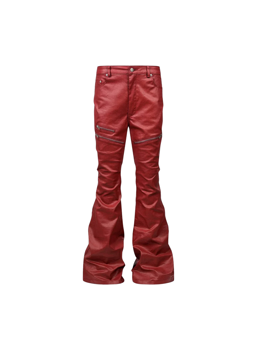 Obsidian Coated Zip Flare Denim