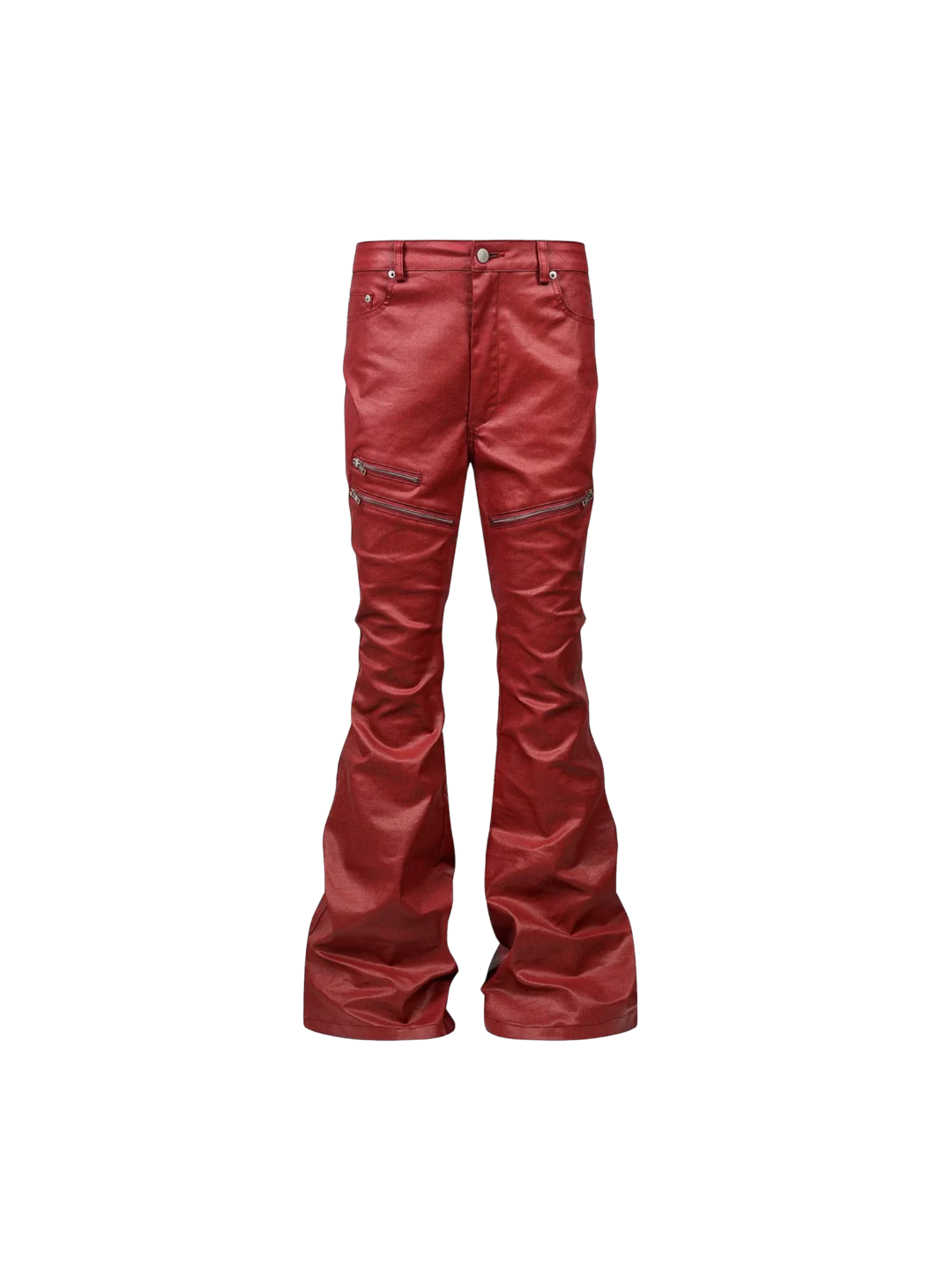 Obsidian Coated Zip Flare Denim