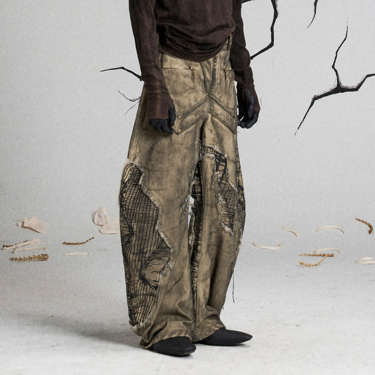 MUTATION FUNGAL INVASION MACHETE DENIM PANTS