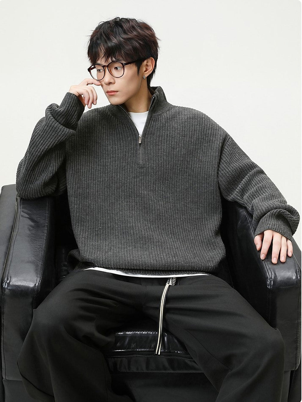 HALFZIP KNIT SWEATER