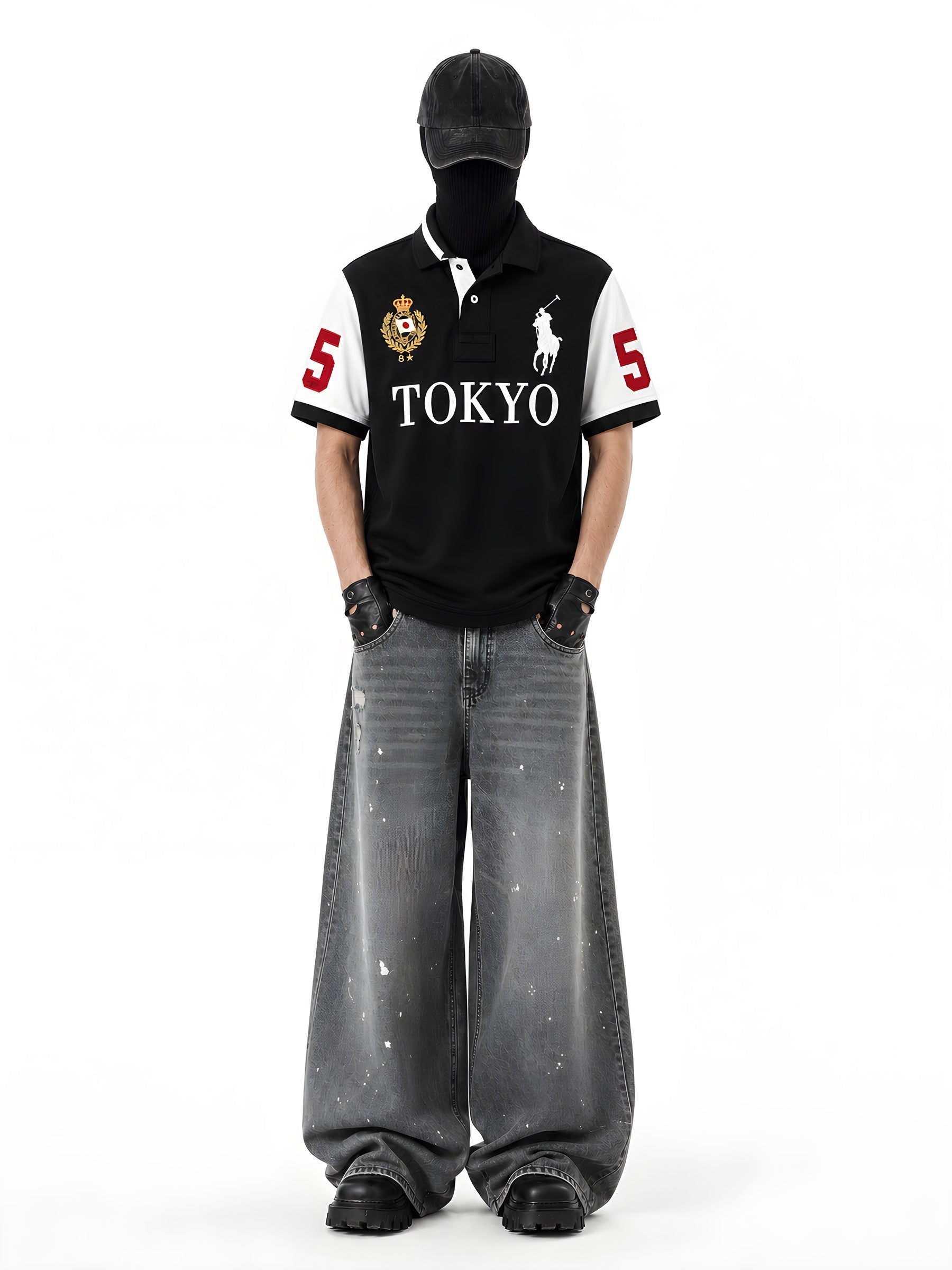 TOKYO CONTRAST SLEEVE POLO 着用・全身
