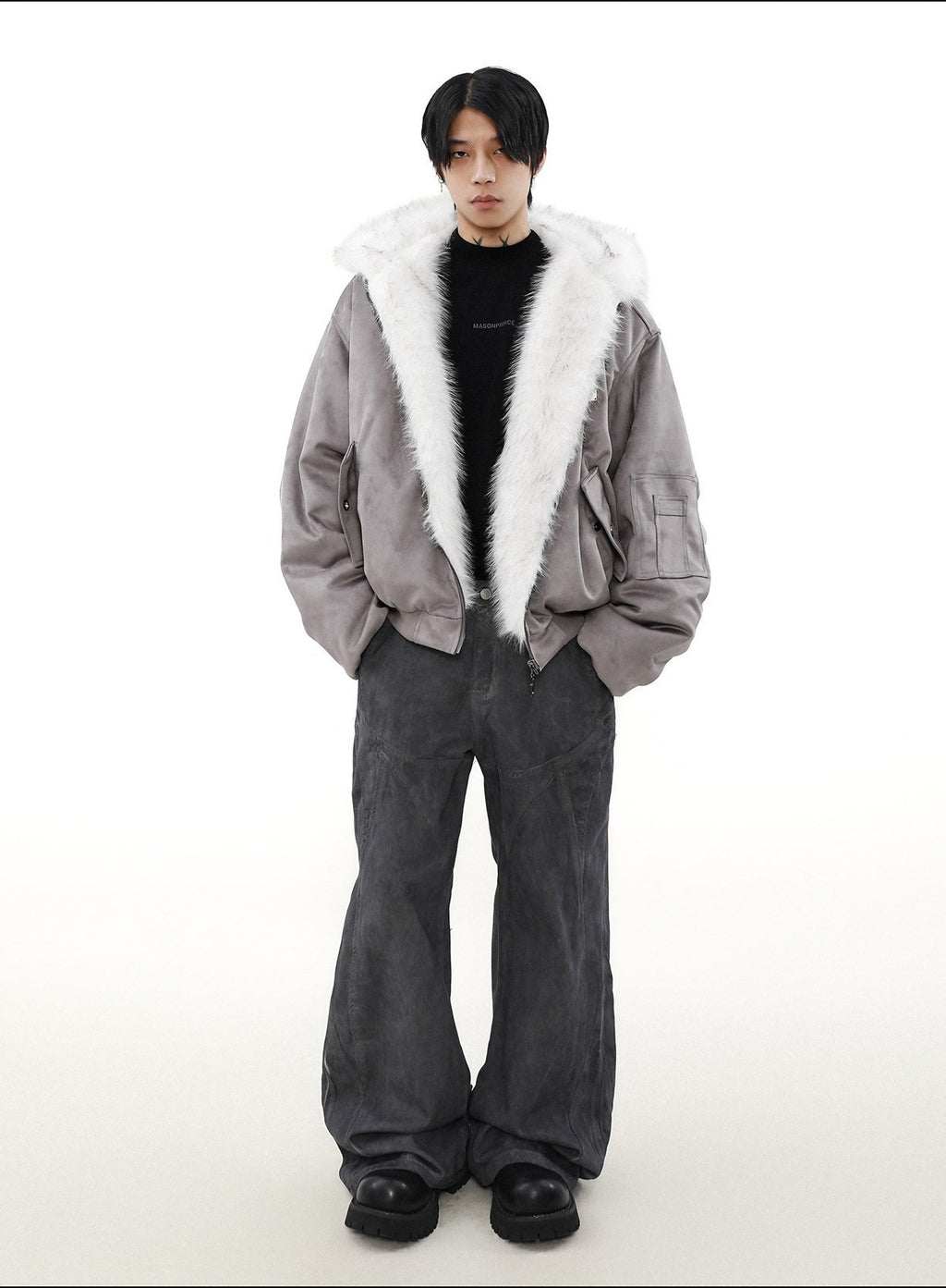 REVERSIBLE FURHOODED OUTER