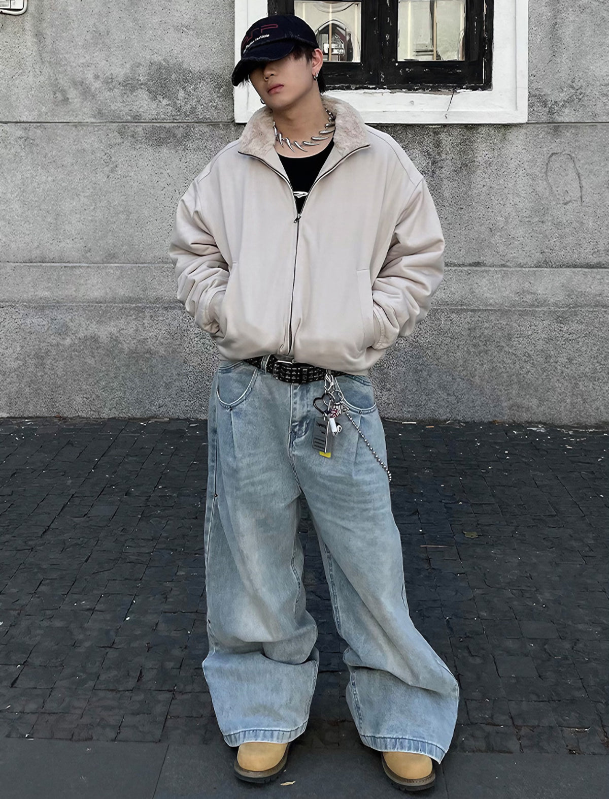 VELVET STAND COLLAR JACKET