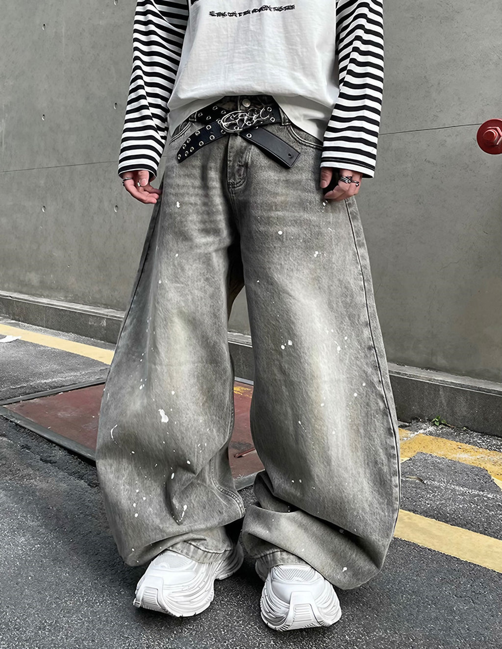 SPECKLE BAGGY DENIM