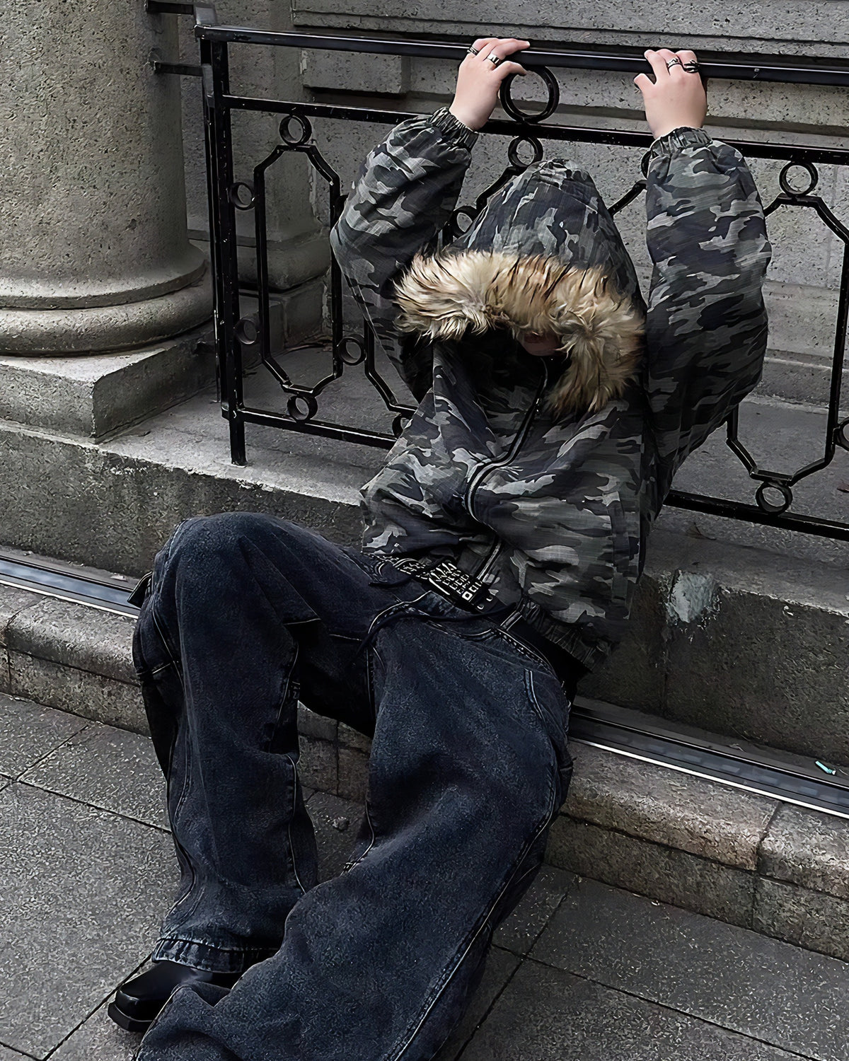 RICH FUR MILITARY JACKET