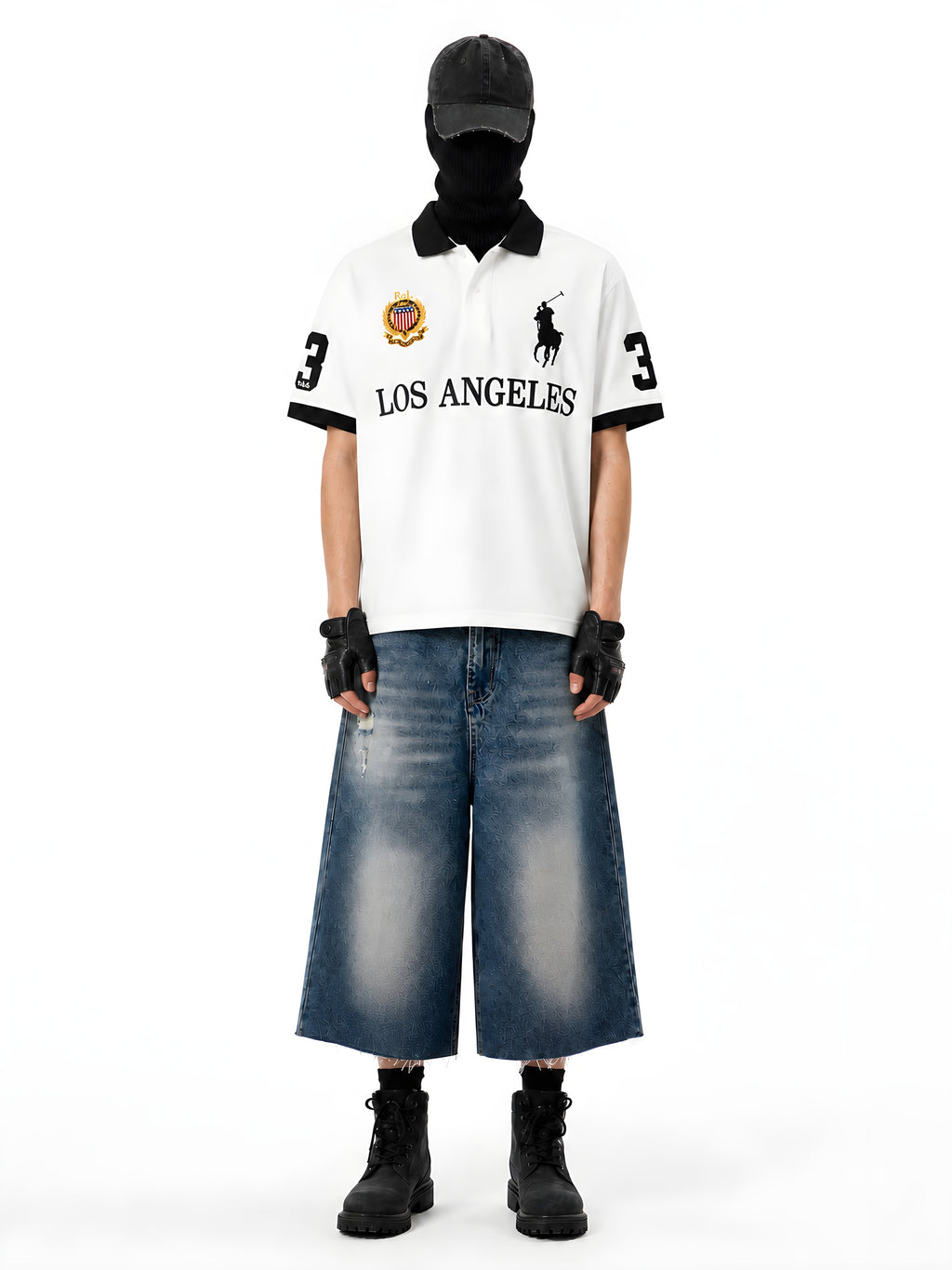 LOS ANGELES NUMBER POLO 着用・全身2