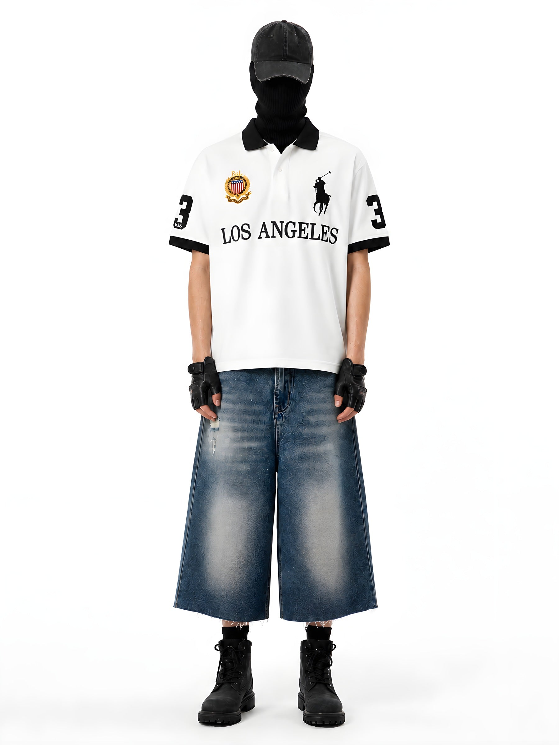 LOS ANGELES NUMBER POLO 着用・全身2